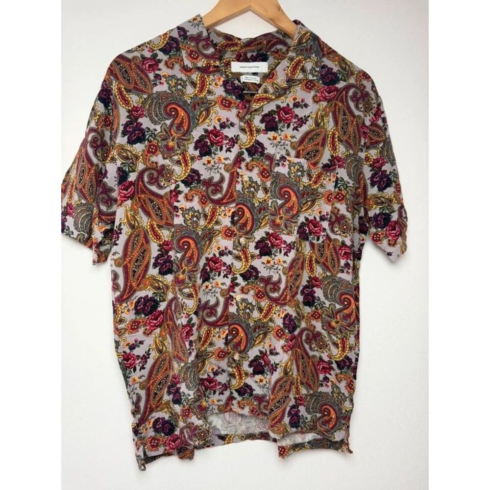 Urban Outfitters Paisley Floral Button Up Shirt Size M Boho Y2K